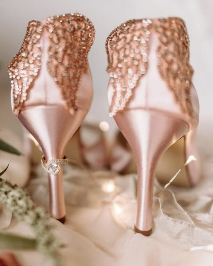Blush Pink Wedding Shoes Angel Wings
