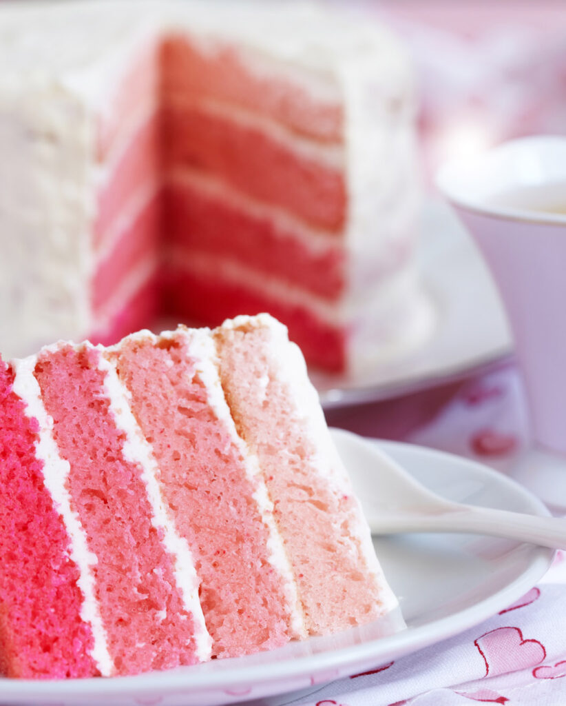 Pink Ombre Wedding Cake