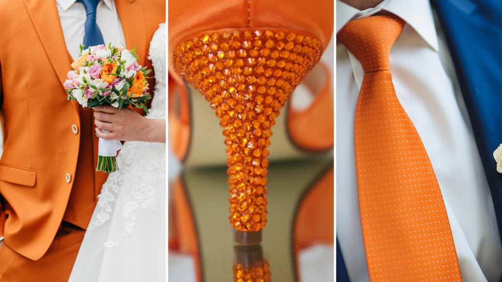 Brilliant, Bold Orange Wedding