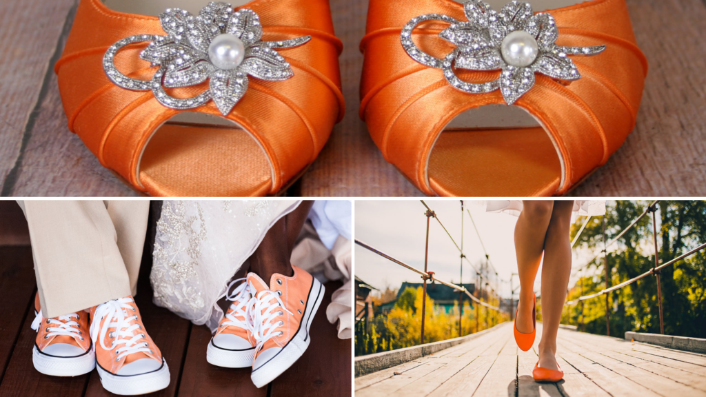 Orange wedding best sale shoes for bride