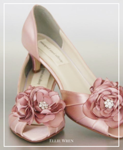 Wedding Shoes, Bridal Heels, Pink Wedding Shoes, Pink Wedding, Custom Wedding Shoe, Kitten Heel, Flower Wedding Accessories, Wedding Flowers